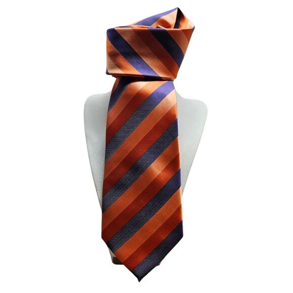 Men's Tie VERIE GOD Purple Orange Classic Necktie 4" Wide 58" Long 100% Silk - Picture 1 of 3